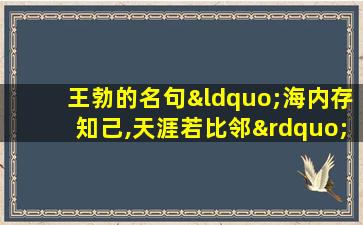 王勃的名句“海内存知己,天涯若比邻”所属诗篇是( )